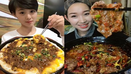 #ASMR COMPILATION-CHINESE FOOD-MUKBANG-Greasy Chinese Food-Beauty eat strange food-NO.97