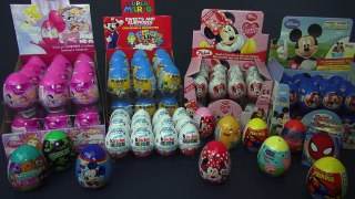 ♥♥ 5 Surprise Eggs: Disney Princess, Minnie, Hello Kitty, Kinder, and Spiderman