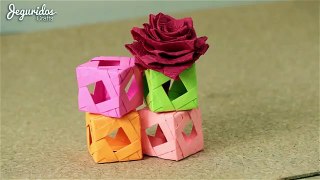 Cubo tejido - Ardono - Lampara - Jugete / Origami modular