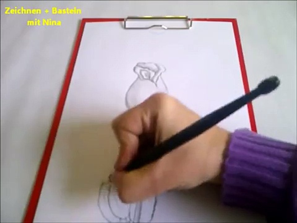 Zeichnen lernen für Anfänger. Blume zeichnen. Eine Rose malen