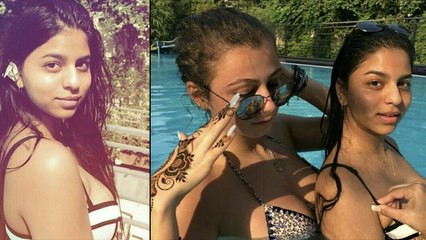 Shahrukh Khan Daughter Suhana Khan in BIKINI Chills In Pool With Friends