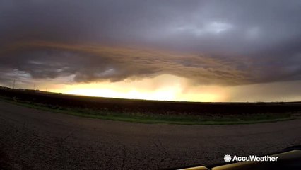 Incredible cloud-to-ground lightning from supercell