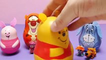 Winnie the Pooh Stacking Cups Surprise Eggs - Toys with Tigger Eeyore Piglet Play-Doh Magiclip