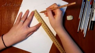 Как нарисовать 3D РИСУНОК на бумаге карандашом. КУБИК РУБИКА. How to draw 3D