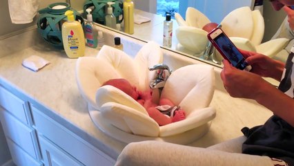 A Babies First Bath! Cutest Tub Ever!