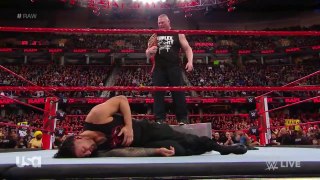 Brock Lesnar again destroys Roman Reigns WWE Raw 26-03-2018