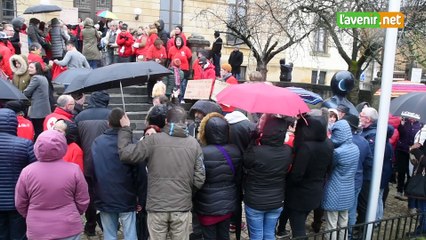 Manifestation avant le conseil communal d'Arlon