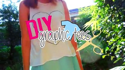 DIY T-Shirt ideas inspired by Tumblr | Easy & Cute graphic tees (3 ways)