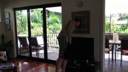 Six-Foot Carpet Python Under TV