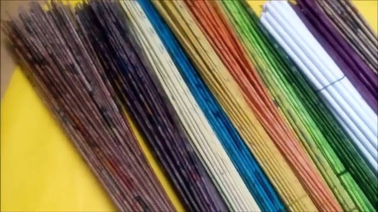 How To Color Newspaper Tubes & Soften it For Weaving / Newspaper Craft / Best out of waste