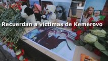 Rusia honran a víctimas del incendio de Kemérovo