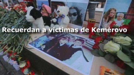 Rusia honran a víctimas del incendio de Kemérovo