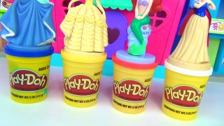 Princess Play-doh Cookie Shapes with Belle Ariel &Cinderella
