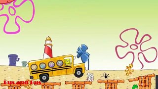 SpongeBob School Bus With Wheels On The Bus Song☜♥☞ Kids Songs Wheels On The Bus Go Round and Round