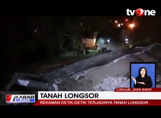 Detik-detik Tanah Longsor Terjang Cianjur