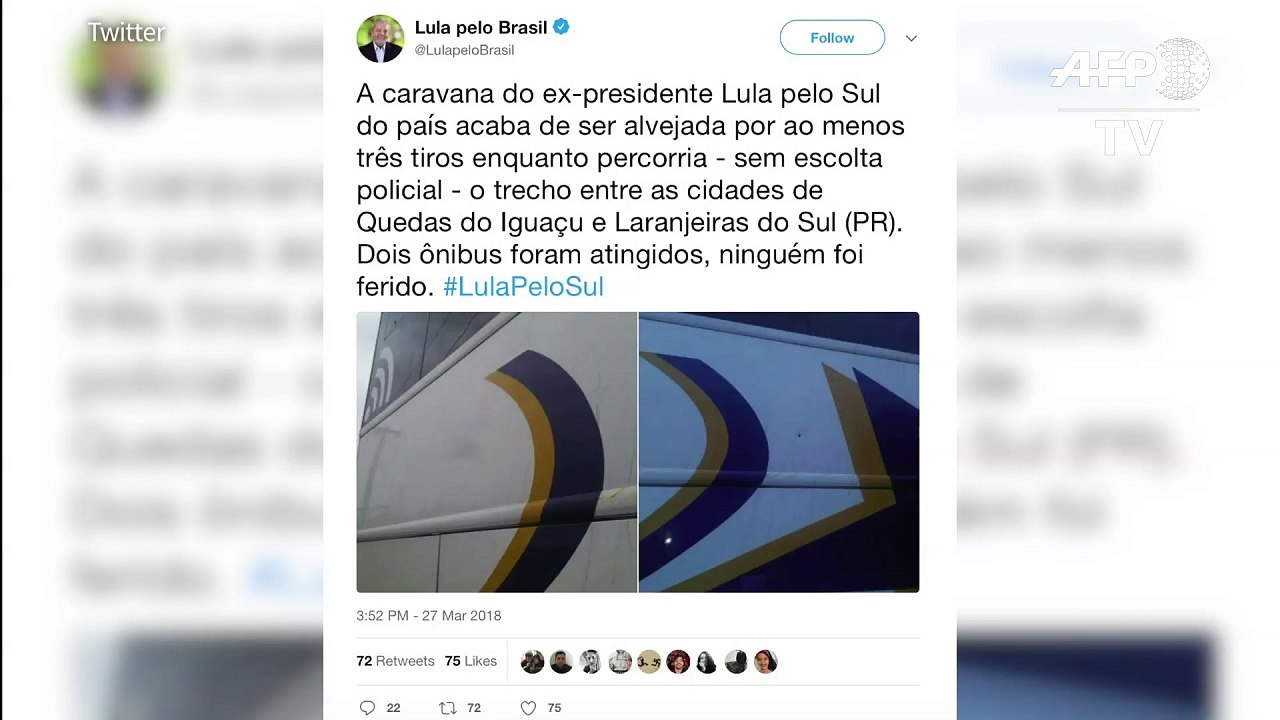 Tiros contra caravana de Lula