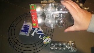 How to make an EASY Christmas/Holiday Ornament Wreath using only Dollarama/Dollar Store decor || DIY