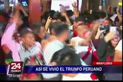 Peruanos celebraron triunfo de la 'Blanquirroja' ante Islandia en distintos puntos de la capital