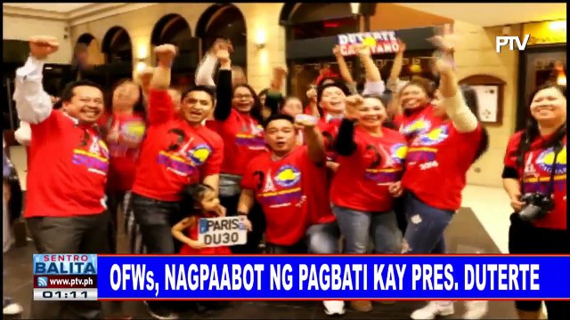 #SentroBalita: OFWs, nagpaabot ng pagbati kay Pangulong #Duterte