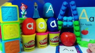 The Letter A with 6 ABC Surprise Eggs - A is for Apple Alligator Anna Ariel Aurora