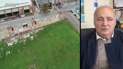 Yıkımı bilmeceye dönen Kartal Stadyumu'nda moloz yığınları arasında tehlikeli antrenman