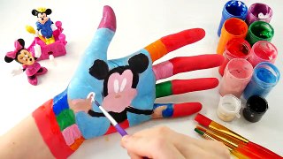 Learn Colors for Kids Body Paint Finger Family Nursery Rhymes Mickey Mouse Clubhouse