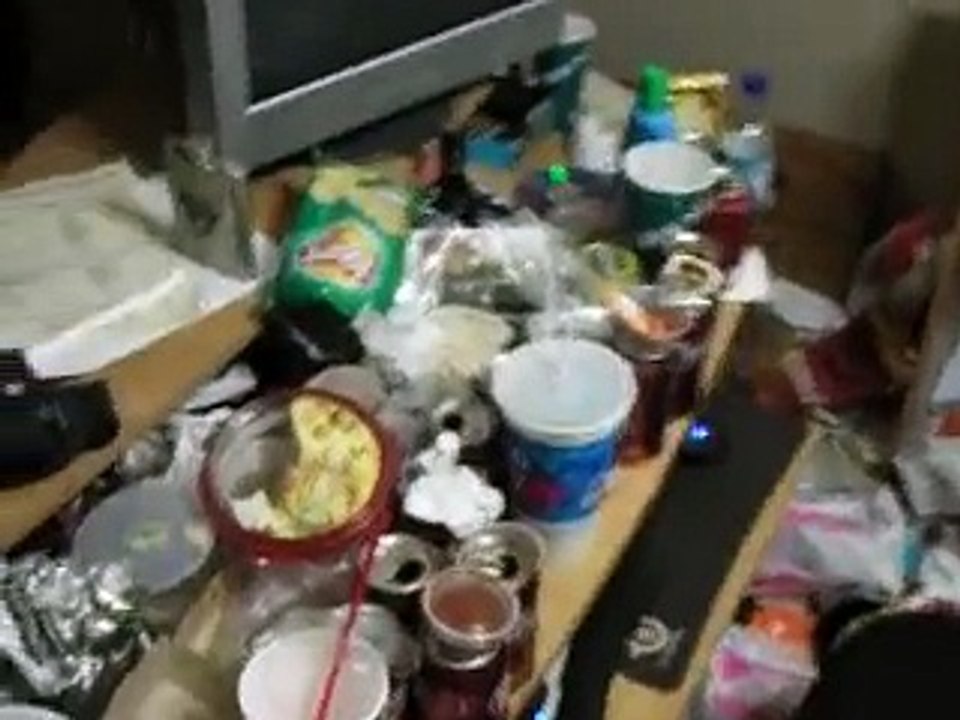 Worlds most disgusting roommate and his messy room.
