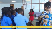 Congolese school girls visit Africanews to commemorate the IWD 2018 [No Comment]