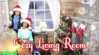 DIY - How to Make: Cozy Doll Living Room & Realistic Fireplace - Handmade - Doll - Crafts