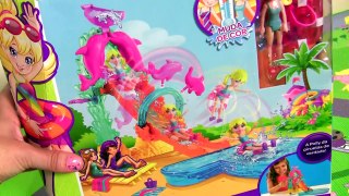 Polly Pocket Golfinho Acrobático Parque Aquático Mudam de Cor Portugues BR Water Toys Color Changers