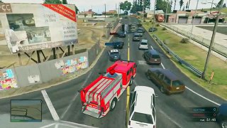 GTA 5 Online Police Patrol - LSPD Responce To Serious Bus Crash In Paleto Bay, Paramedics, Fire Dept