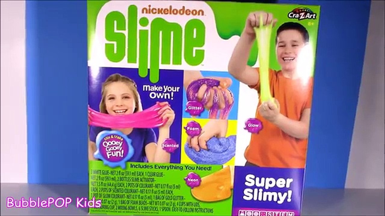 Nickelodeon SLIME Kit! DIY Crunchy Foam! Make 5 Different Kinds! BubbleGUM Scented SLIME! FUN