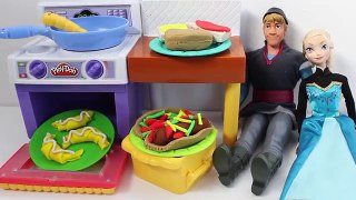 Frozen Dolls & Play Doh Meal Makin Kitchen Toy Review