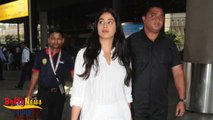Sridevi's Daughter Jhanvi Kapoor In A Sad Mood Back In Mumbai After Shooting For Dhadak