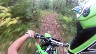 Kids run away from dirtbike!