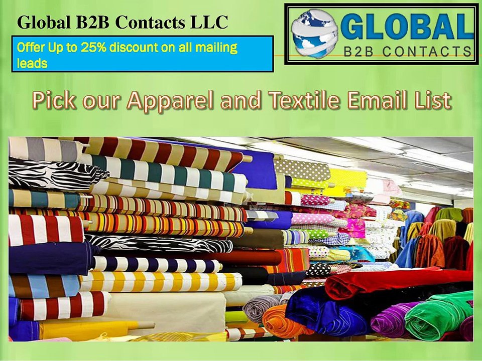 Pick our Apparel and Textile Email List