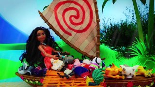 Disney Moana and Maui Ride on Her New Boat With Pua in a Storm
