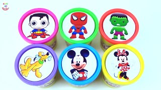 Play-Doh Superhero Cups Learning Colors for Kids Nursey Rhymes Song Mickey Mouse
