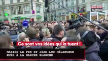Marine Le Pen et Jean-Luc Mélenchon chahutés à la marche blanche (vidéo)