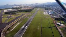 Imagens de pouso de avião na nova pista do aeroporto de Vitória