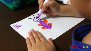 Learning ABC Phonics drawing with Color Markers A-F