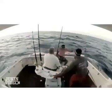This is too funny... the fish jumps in and the fisherman jumps out...lol