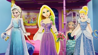 Disney Rapunzel Magnet Dress Up with Frozen Elsa Magnet Doll and Cinderella Magnet Doll