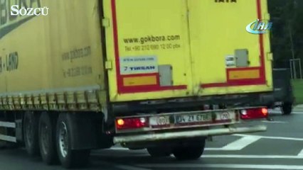 TEM'de uyanık sürücülerin tersine yolcuğu kamerada