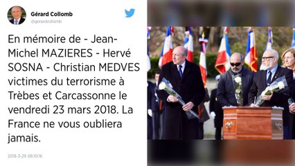 Attaques terroristes dans l’Aude. Derniers hommages et obsèques des victimes à Trèbes.