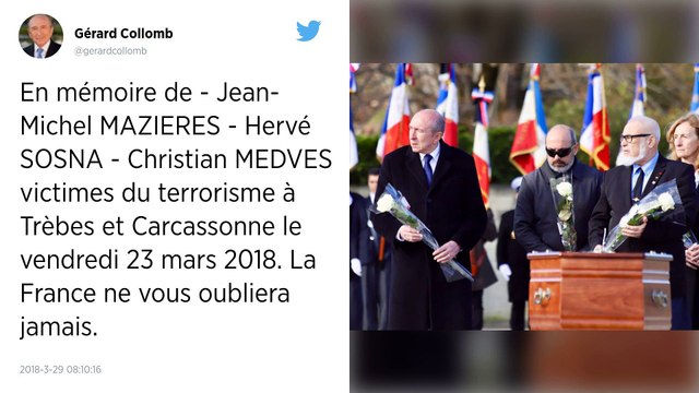 Attaques terroristes dans l’Aude. Derniers hommages et obsèques des victimes à Trèbes.