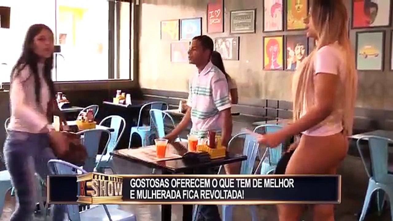 Waitresses serve the clientele without the pants a