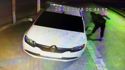 Araç lastiklerini kesen zanlı güvenlik kamerasında - SAMSUN