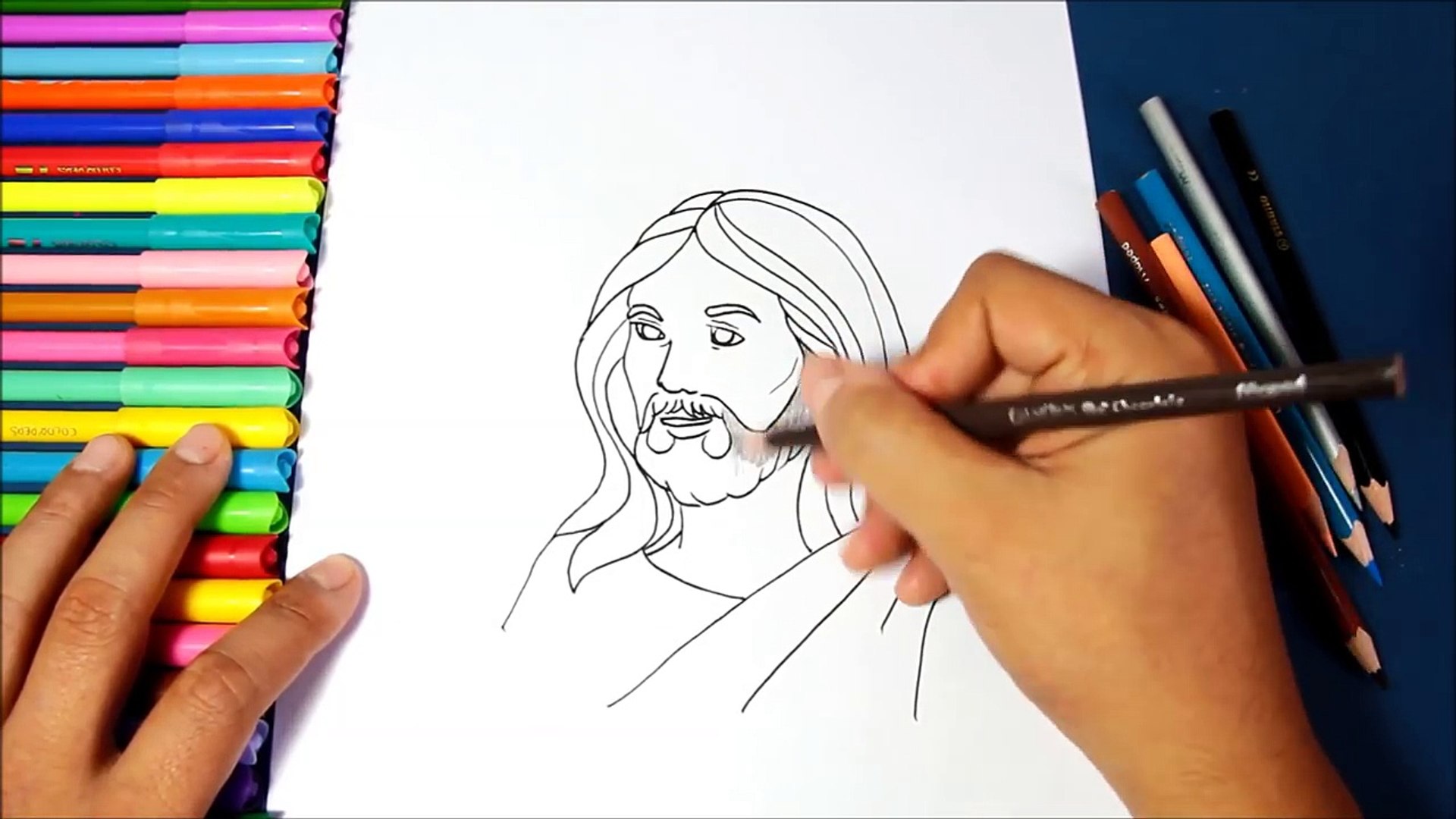 Cómo dibujar a JESÚS paso a paso (fácil) | How to draw Jesus (Holy Week) -  Vídeo Dailymotion
