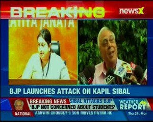 Smriti Irani launches crucial attack on Congress; Kapil Sibal rebuts